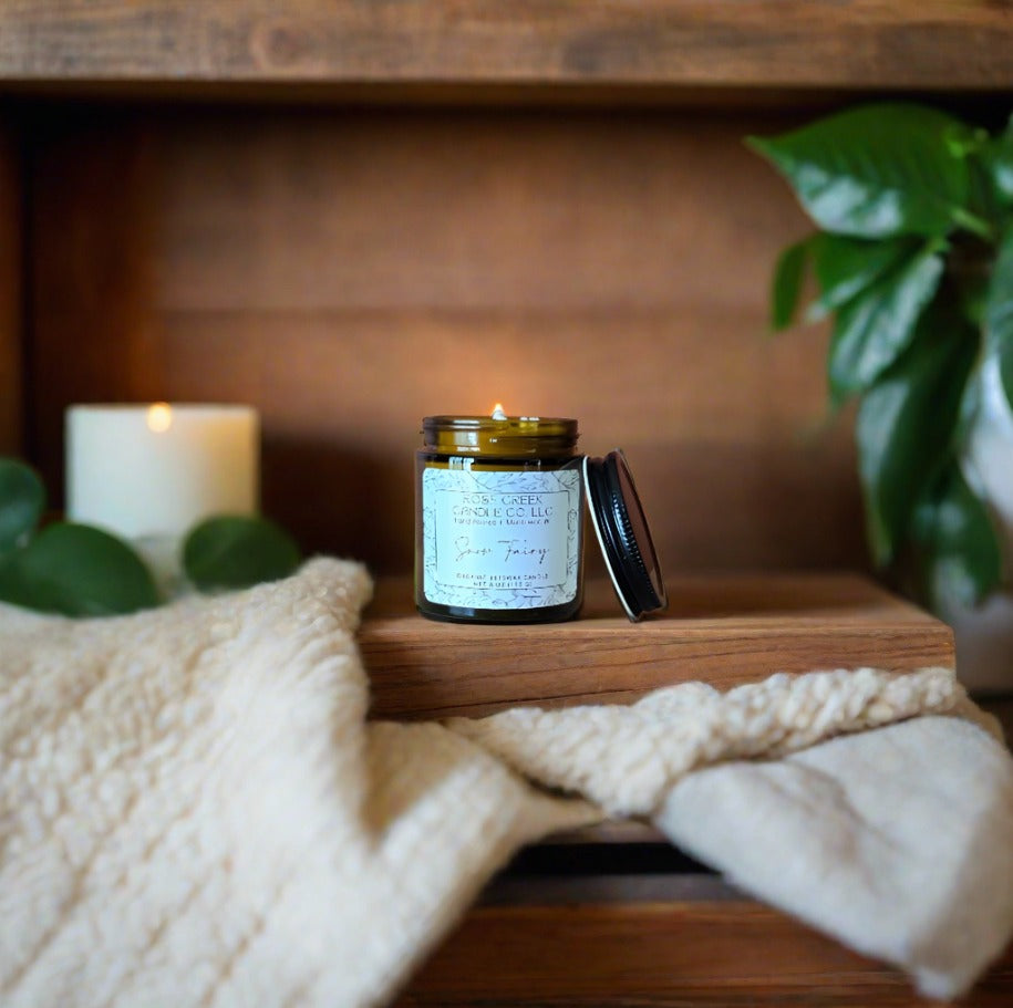 4 oz. Organic Beeswax Candles - Amber & Clear Jars