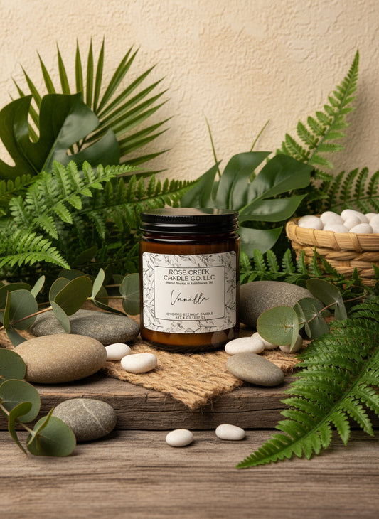 8 oz. Organic Beeswax Candles - Amber & Clear Jars