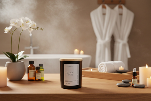 14 oz Organic Beeswax Candle - 2 cotton wicks in a Decorative Black Jar with Wood Lid