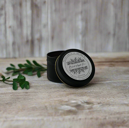 4 oz. Organic Beeswax Candles - Black & White Tins