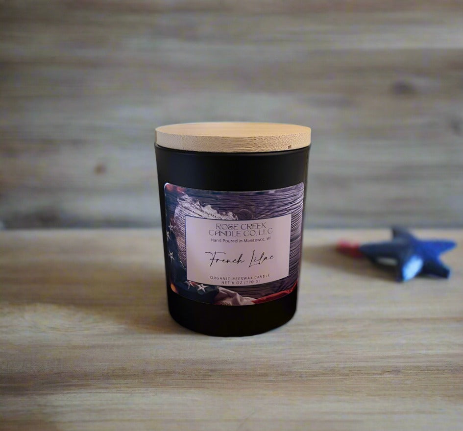 Freedom's Calling - Organic Beeswax Candles - Decorative Black Jar with Wood Lid - Net wt 6 oz