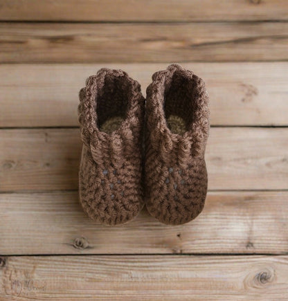 Handmade Baby Boots/Booties with Ribbed Cuff
