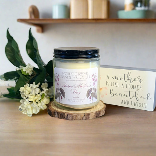 Mother's Day Personalized Organic Beeswax Candles - 16 oz. Jar