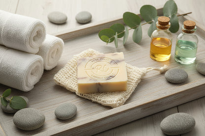 Bamboo Soap Saver Dish | Exfoliating Soap Bag with Drawstring | Bar Soap