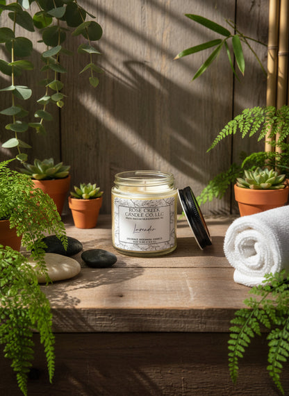 4 oz. Organic Beeswax Candles - Amber & Clear Jars