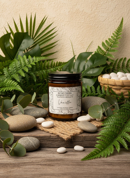 8 oz. Organic Beeswax Candles - Amber & Clear Jars