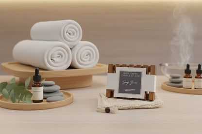 Bamboo Soap Saver Dish | Exfoliating Soap Bag with Drawstring | Bar Soap