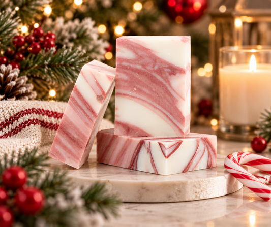 Handcrafted Candy Cane Bar Soap
