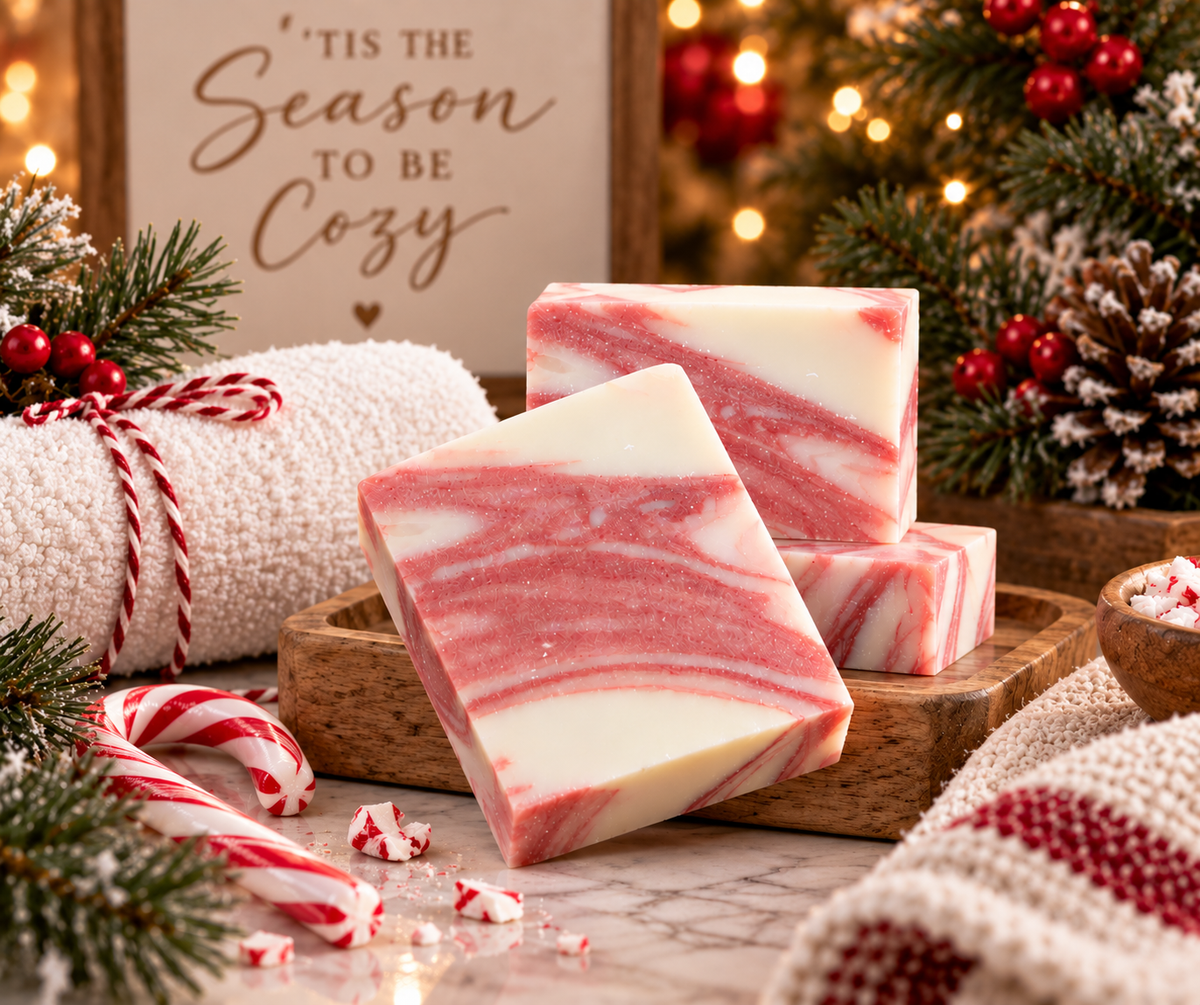 Handcrafted Candy Cane Bar Soap