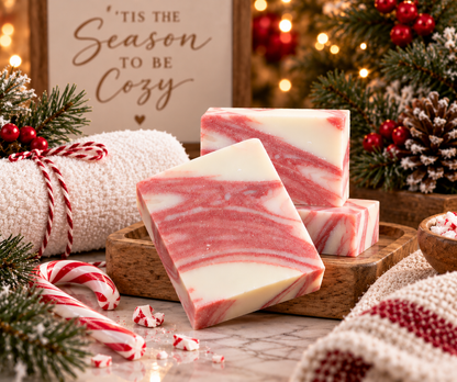 Handcrafted Candy Cane Bar Soap