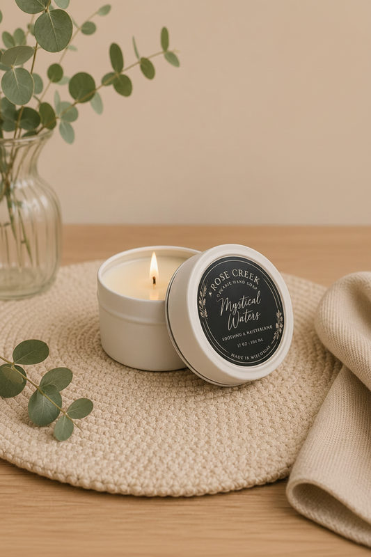 4 oz Beeswax Candles - Black or White Tins