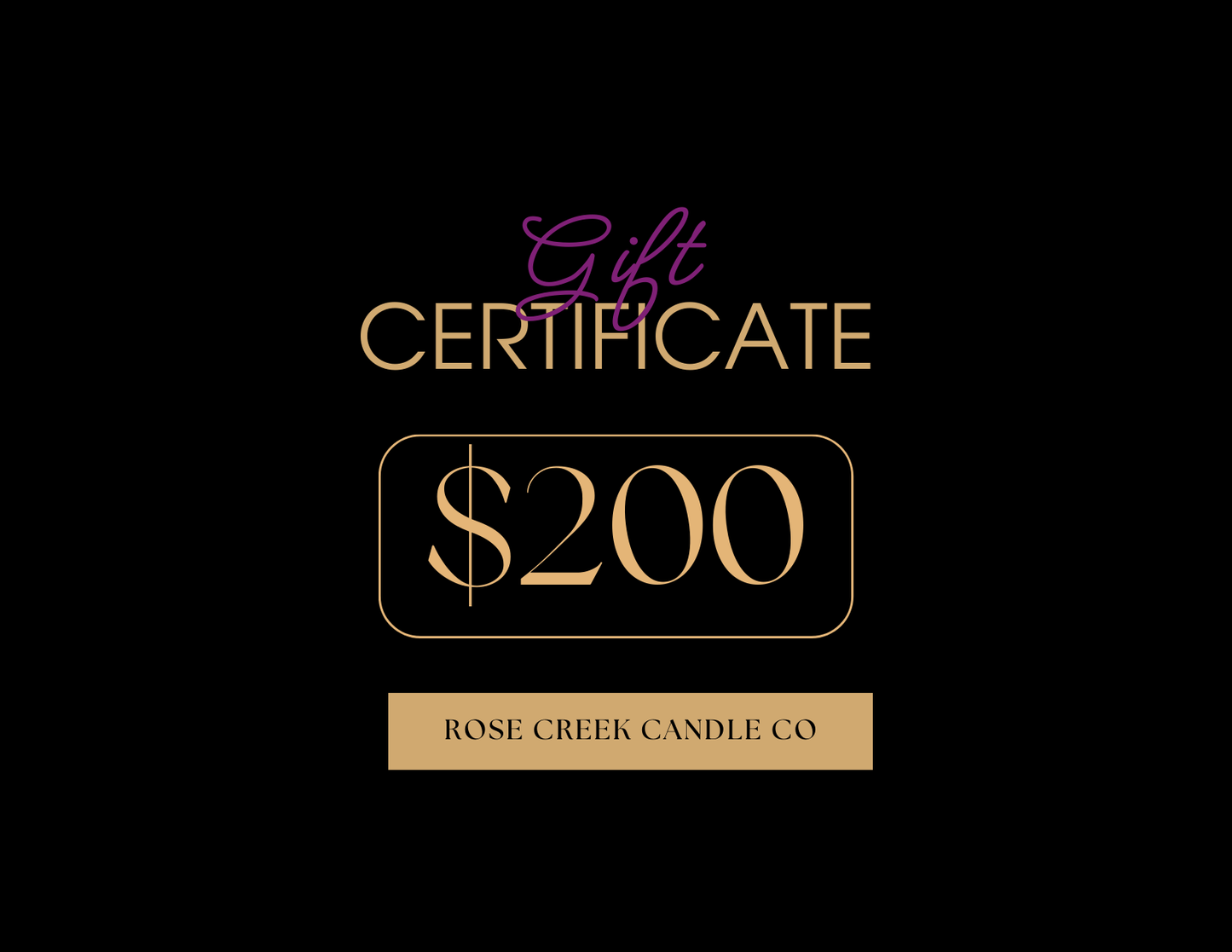 Rose Creek Candle Co, llc Gift Card