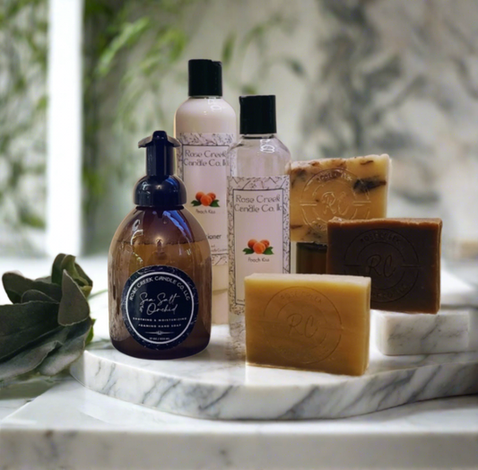 Ultimate Shower/Bath Gift Set - Shampoo, Conditioner, Handmade Bar Soap, & Foaming Hand Soap