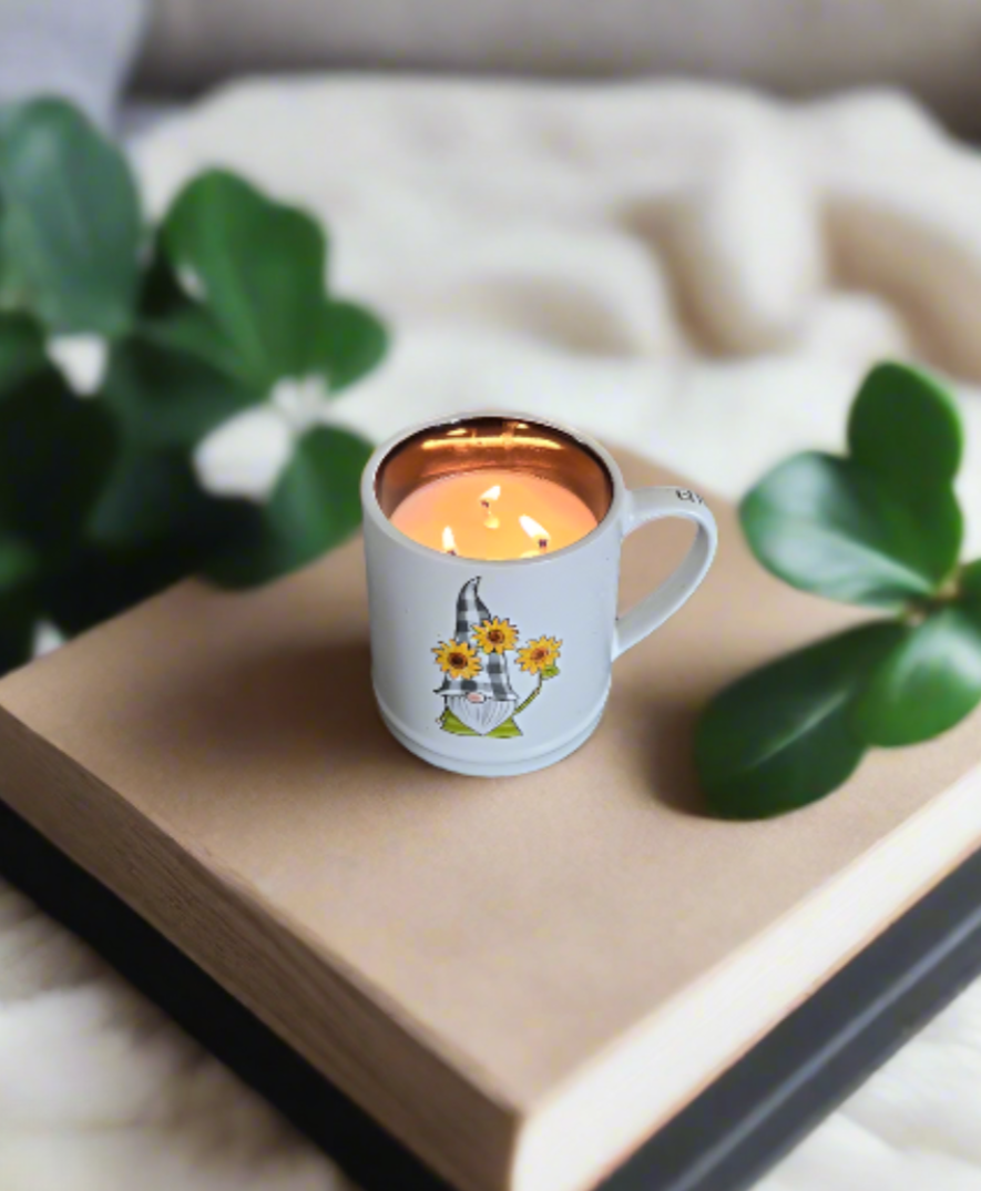 Gnome Sweet Gnome 16 oz. Organic Beeswax Candle | Mug | Repurpose Candle