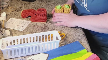 Handmade Baby Boots/Booties with Ribbed Cuff