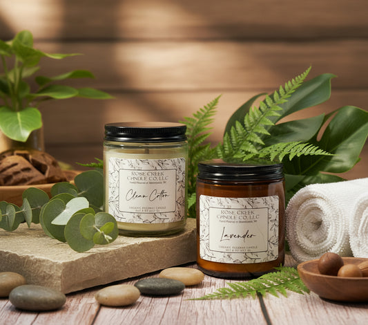 8 oz. Organic Beeswax Candles - Amber & Clear Jars