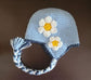 Handmade Flower Hat w/Ear Flaps - Custom Made