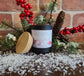 Holiday Label - Organic Beeswax Candles - Decorative Black Jar with Wood Lid - Net wt 6 oz