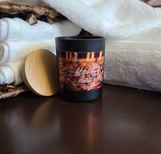 Fall Collection - Organic Beeswax Candles - Black Jar with Wood Lid - Net wt 6 oz