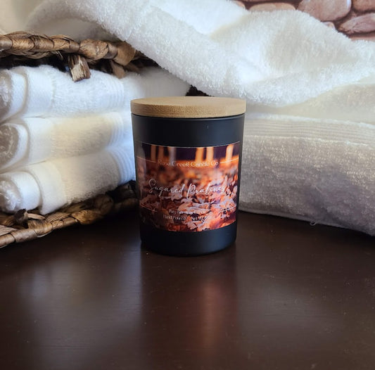 Fall Collection - Organic Beeswax Candles - Black Jar with Wood Lid - Net wt 6 oz