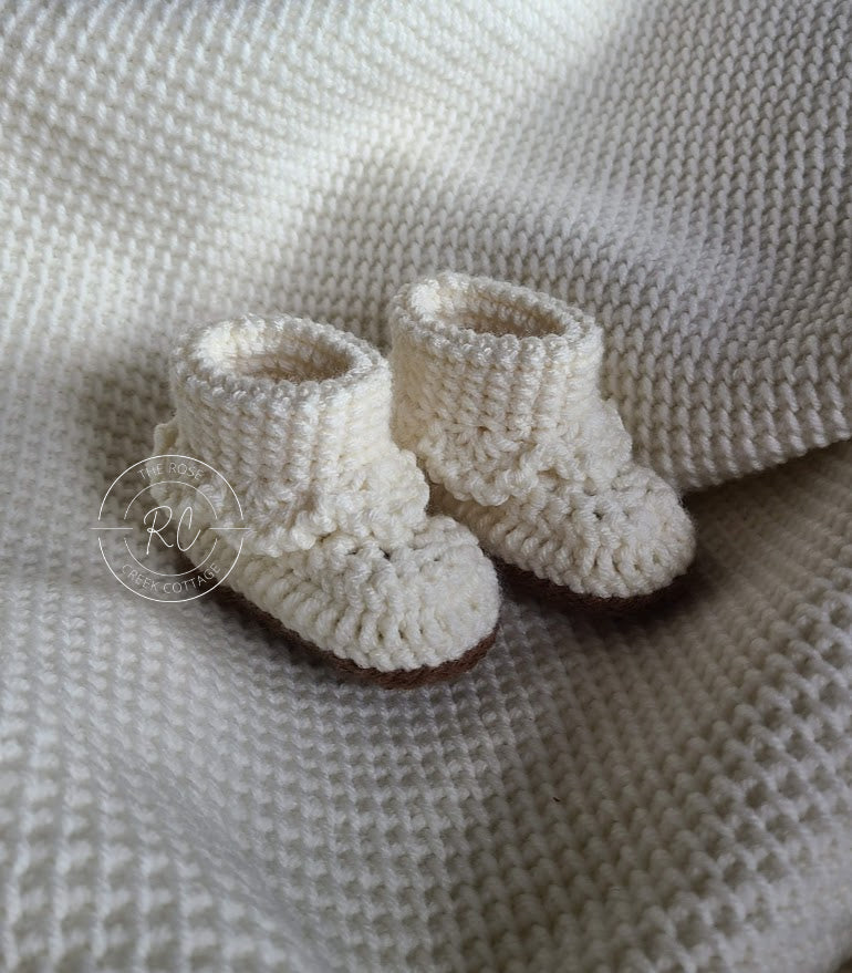 Handmade Baby Bootie with Ruffle