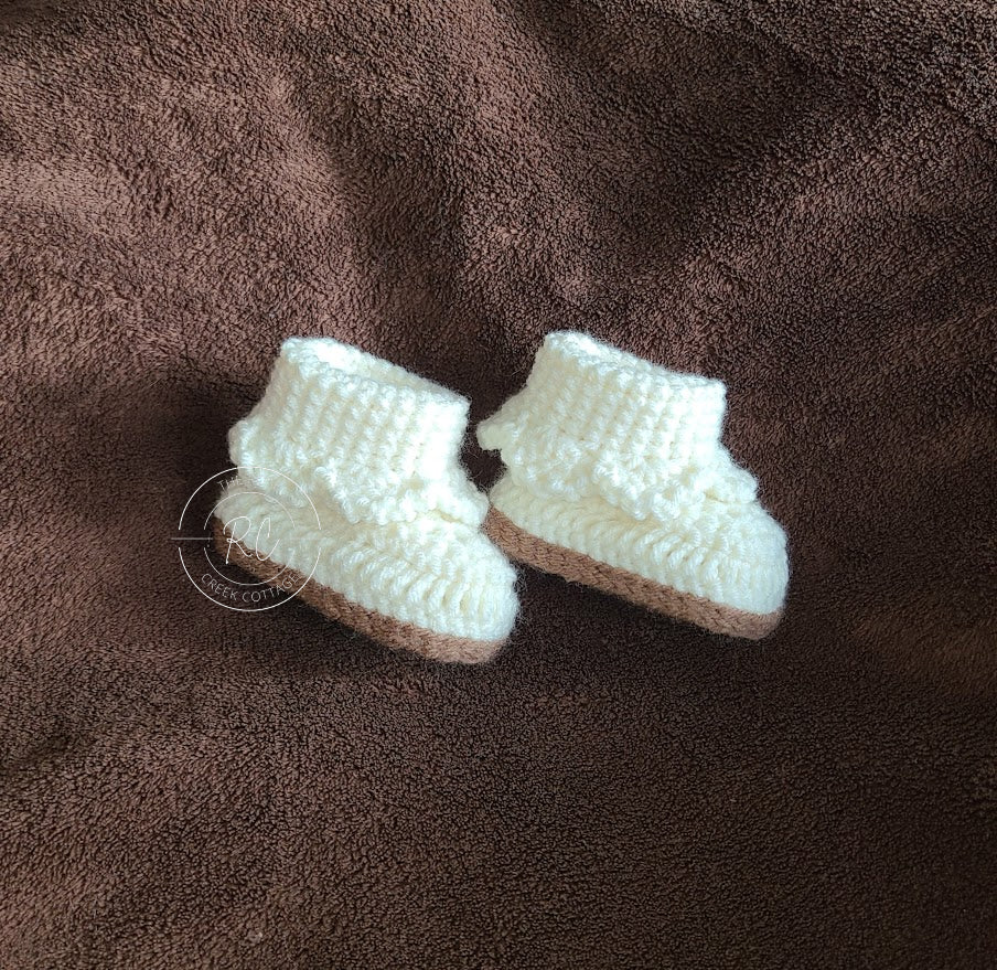 Handmade Baby Bootie with Ruffle