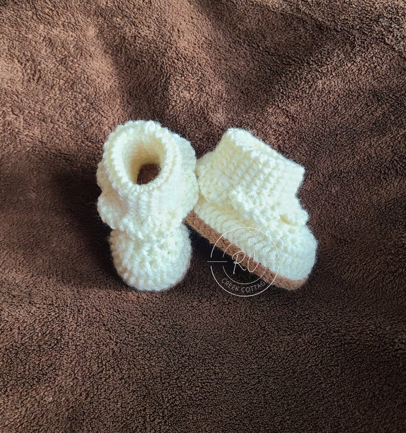 Handmade Baby Bootie with Ruffle