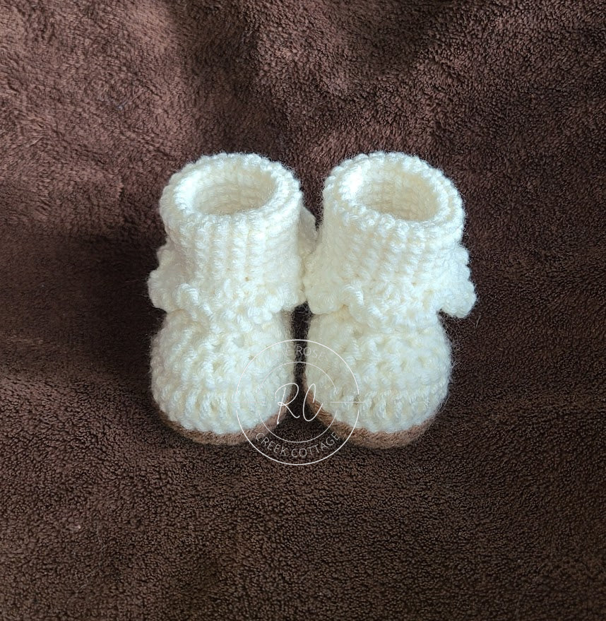 Handmade Baby Bootie with Ruffle