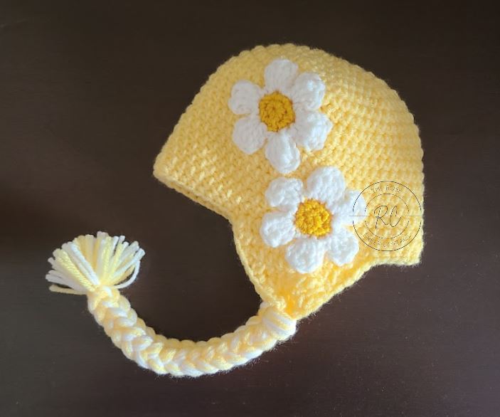 Handmade Flower Hat w/Ear Flaps - Custom Made