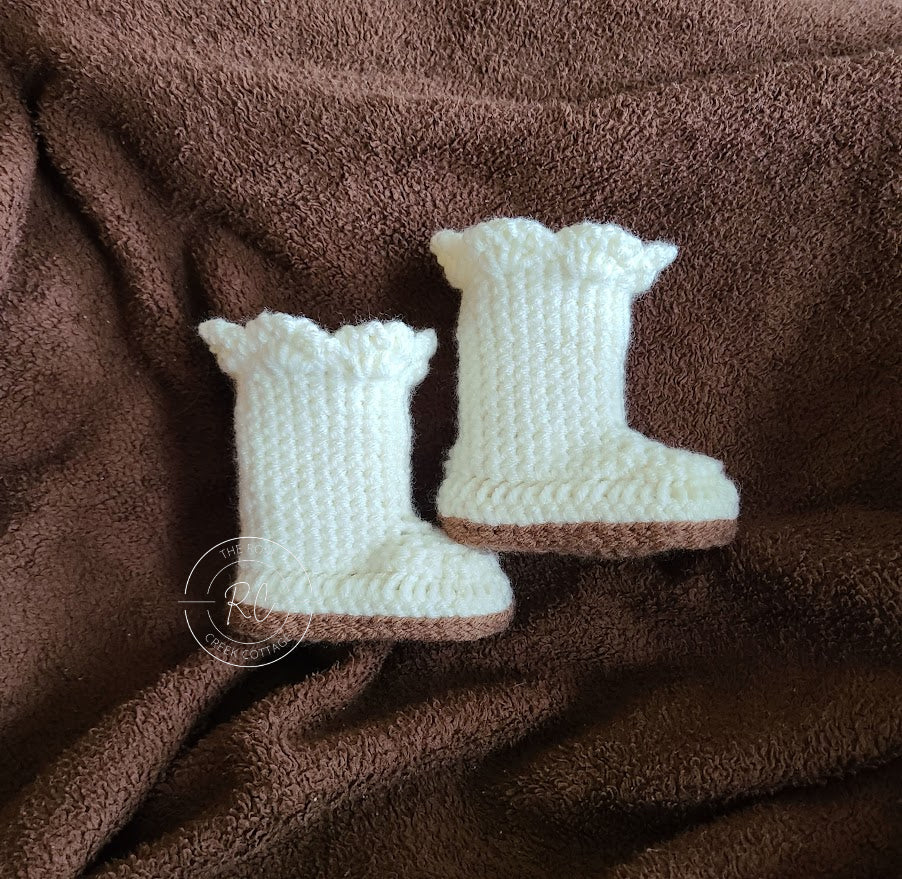 Handmade Baby Bootie with Ruffle