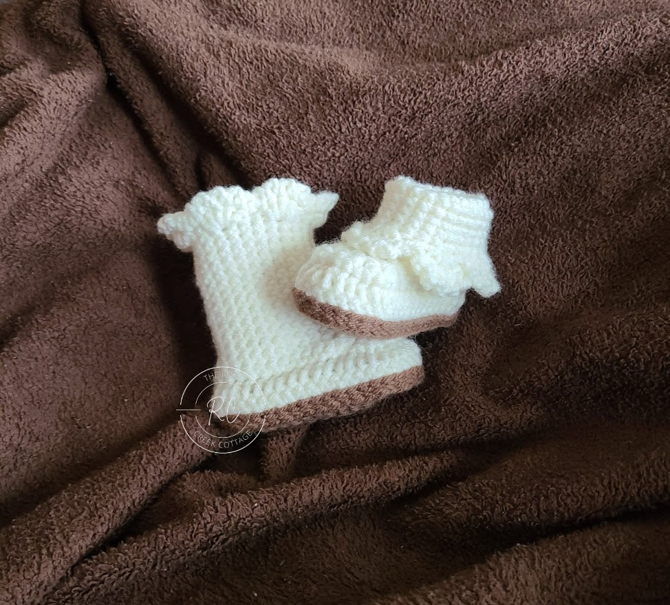 Handmade Baby Bootie with Ruffle