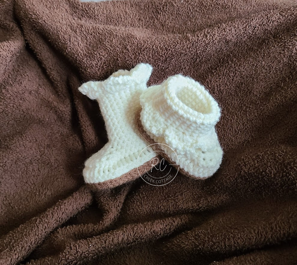 Handmade Baby Bootie with Ruffle