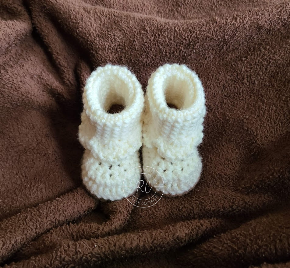 Handmade Baby Bootie with Ruffle