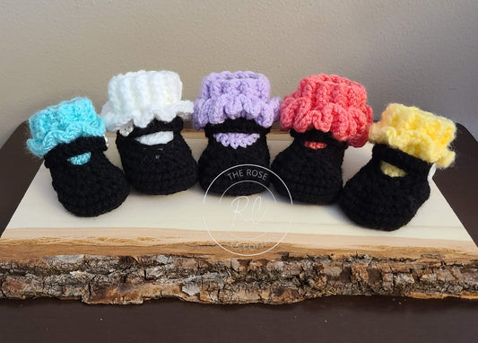 Handmade Mary Jane Booties with Ruffled Cuff